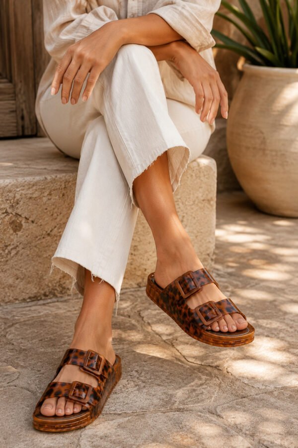 Dolce Vita Julio Double Buckle Tortoise Slide Sandals